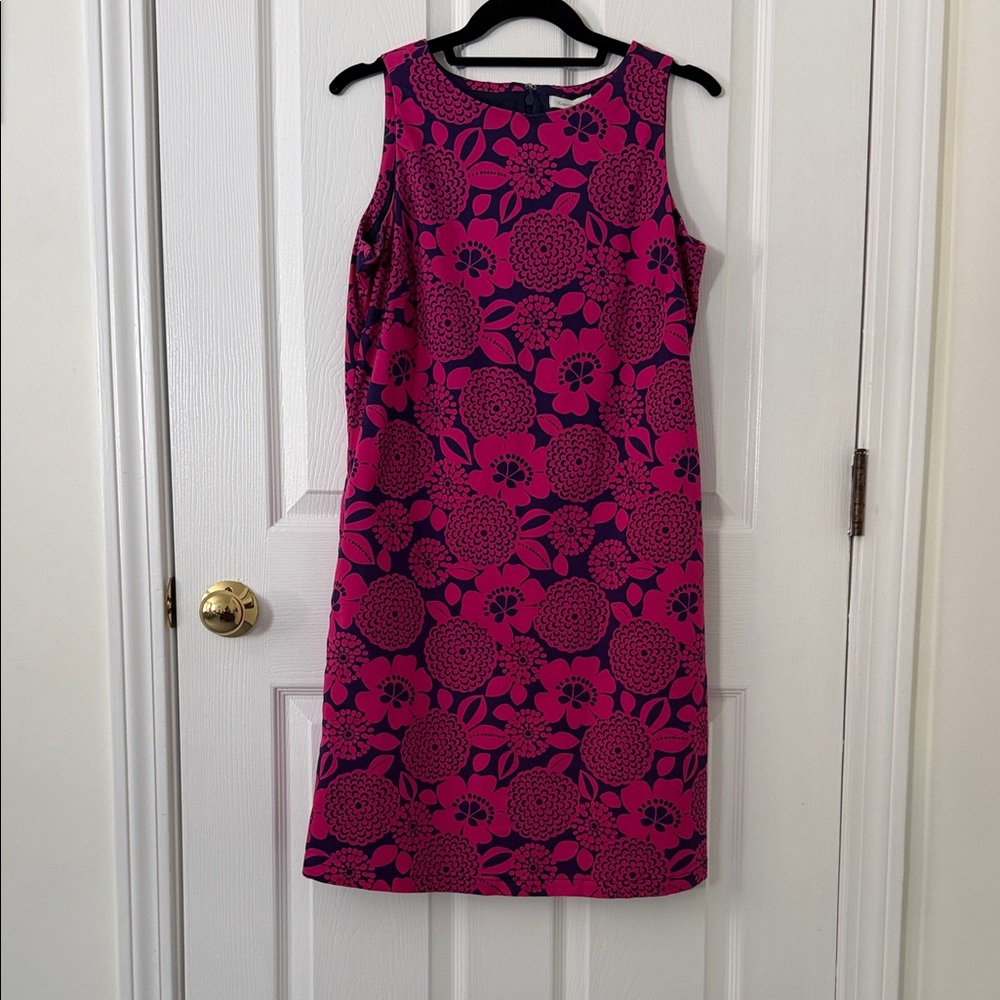 Garnet Hill Pink and Black Floral Mini Dress
